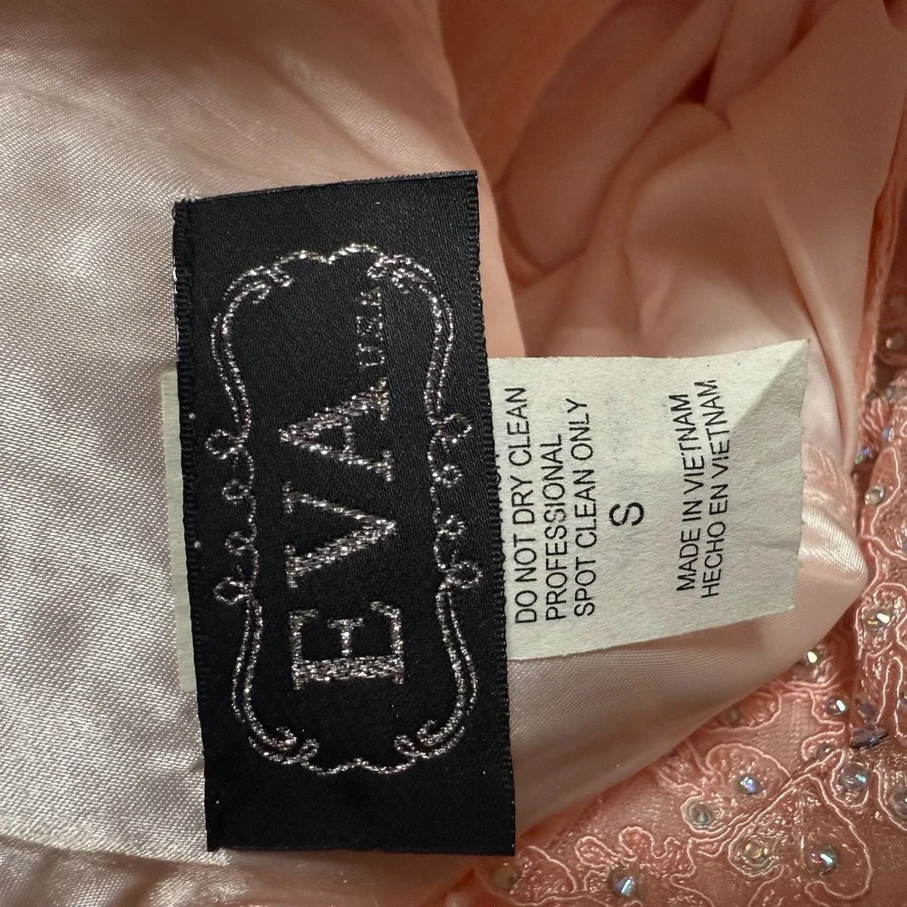 Formal Pink Embellished Ball Gown Dress Tulle Sleeveless Small‎ S Prom Quince